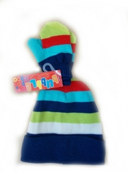 Bubble Boo Batolecí sada čepička a rukavice modro-zeleno-cerveno-kremova