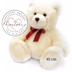 Buclaťounký Keel Toys plyšový medvídek krémový 45 cm
