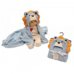 Snuggle Baby Dětská deka s kapucí - motiv Lev, světle modrá