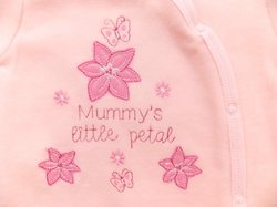 Nursery Time Kojenecké dupačky s dlouhým rukávem růžové