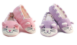 Novelty Cat Pletené ťapky pro kojence - barva růžová