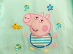 Kojenecké dupačky Prasátko Peppa světle modrá detail