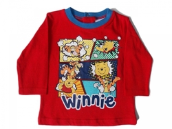 Disney Baby Kojenecké triko s dlouhým rukávem Medvídek Pú červené