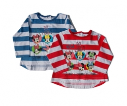 Disney Baby Kojenecké pruhované triko s dlouhým rukávem Minnie Mouse bílo-červené