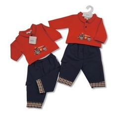 2dílná souprava kojeneckého oblečení malý hasič pro chlapečky