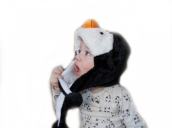 Zimní kojenecká čepička tučňák