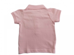 Růžové kojenecké triko s krátkým rukávem a límečkem