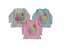 Disney Baby Kojenecké, růžové triko s dlouhým rukávem s motivem princezen