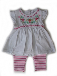 Souprava kojeneckého oblečení pro holčičky, triko s krátkým rukávem a legínami