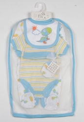 5dílná dárková souprava kojeneckého oblečení od Watch Me Grow s dinousary v síťovaném obalu