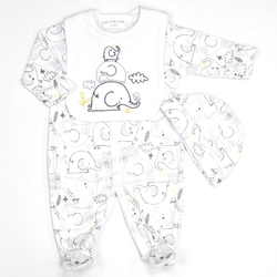 Watch Me Grow Unisex 3dílná kojenecká souprava se slůňaty
