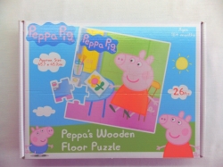 Dřevěné puzzle s motivem prasátko Peppa