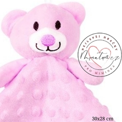 Hugs & Kisses muchláček medvídek růžový pro miminka holčičky