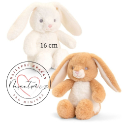 Keel Toys něžný králíček HNĚDO BÍLÝ pro miminka (16 cm)