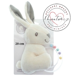 Little Bunny Plyšové chrastítko s kousátkem pro miminko od narození
