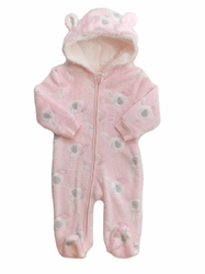 Pure & Soft Kojenecký fleecový overal s kapucí