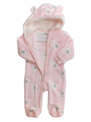 Pure & Soft Kojenecký fleecový overal s kapucí
