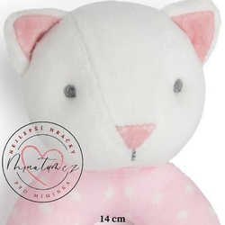 Snuggle Tots roztomilé plyšové chrastítko kočka pro miminka holčičky od narození
