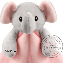 Soft Touch muchláček slon růžový pro holčičku od narození (0+) s šedými doplňky