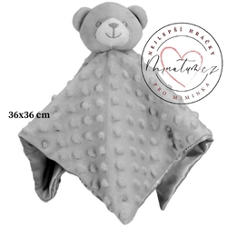 Soft Touch usínáček medvídek šedý pro miminka holčičku i kluky z minky
