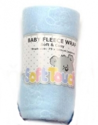 Soft Touch Fleecová deka do postýlky, Barva Modrá