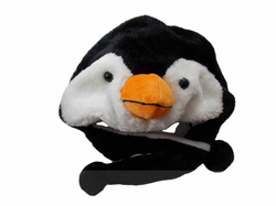 Zimní, kojenecká čepička se zvířecím motivem - tučňák