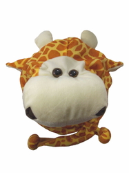Zimní, kojenecká čepička se zvířecím motivem - žirafa