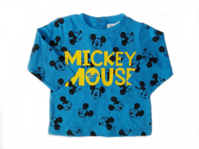 Disney kojenecké triko s dlouhým rukávem s motivem Mickey Mouse Věk 3-6 (62-68), Barva Modrá