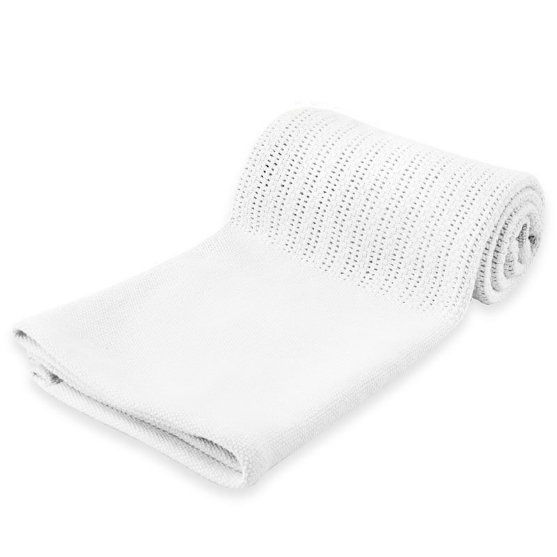 Soft Touch prošívaná dětská deka s plným pruhem - bílá