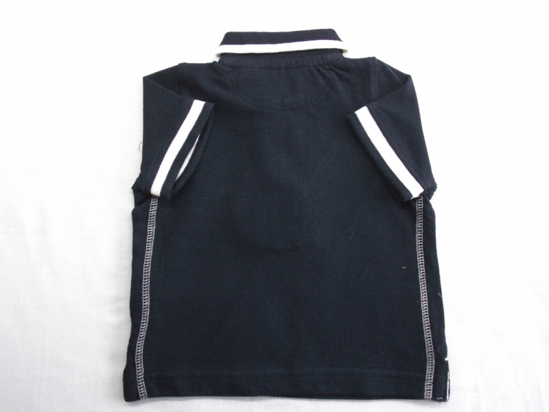 Kojenecké oblečení|Kojenecké triko s límečkem, krátkým rukávem a proužkem