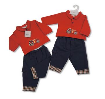 2dílná souprava kojeneckého oblečení malý hasič pro kluky