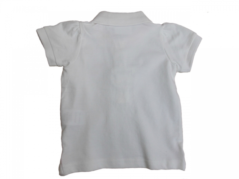 Bílé kojenecké triko s krátkým rukávem a límečkem