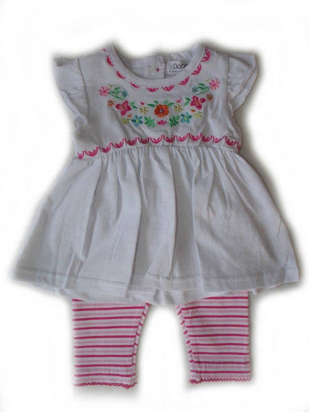 Bílo-růžový set kojeneckého oblečení holčičky