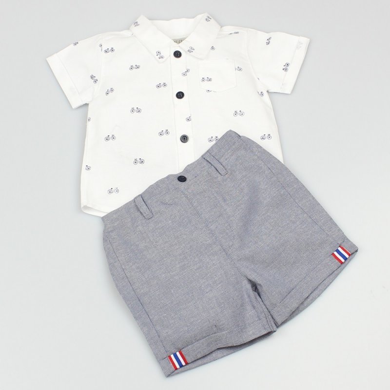 2dílná souprava kojeneckého oblečení, šortky a košile s krátkým rukávem pro kluky