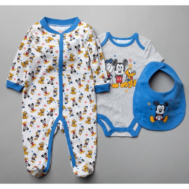 3dílná značková souprava kojeneckého oblečení Mickey-Mouse pro chlapečky