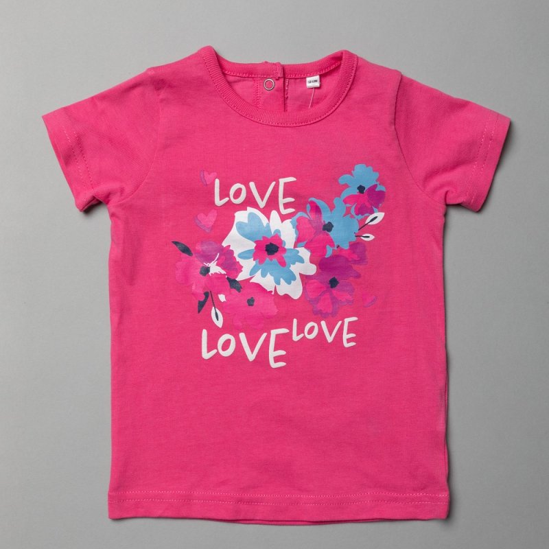 Kojenecké triko s krátkým rukávem pro holčičky růžové