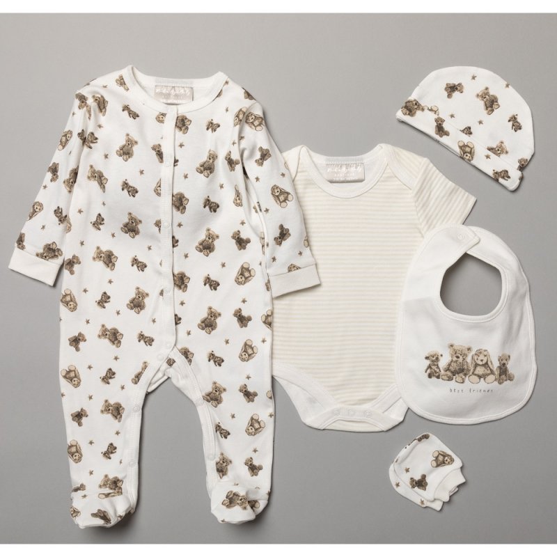 6dílná luxusní sada kojeneckého oblečení plyšáci Rock a Bye Baby detail