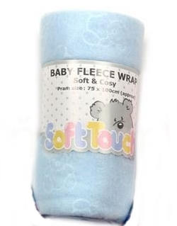 Soft Touch Fleecová deka do postýlky, Barva Modrá
